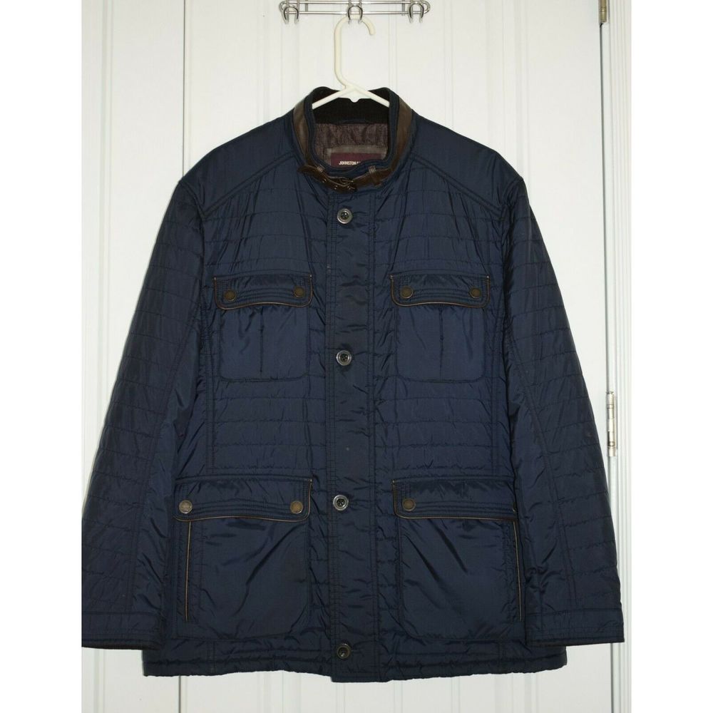 Johnston & Murphy Mens Navy Quilted Style Jacket